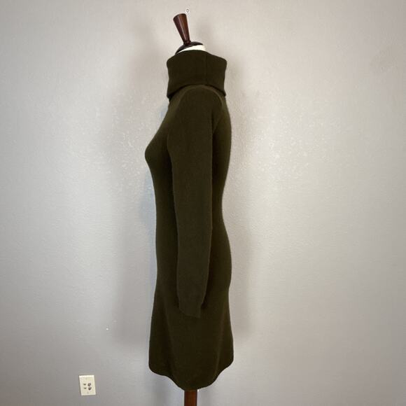 Ralph Lauren Black Label Olive Green Long Sleeve Turtleneck Sweater Dress Size S - Picture 3 of 7